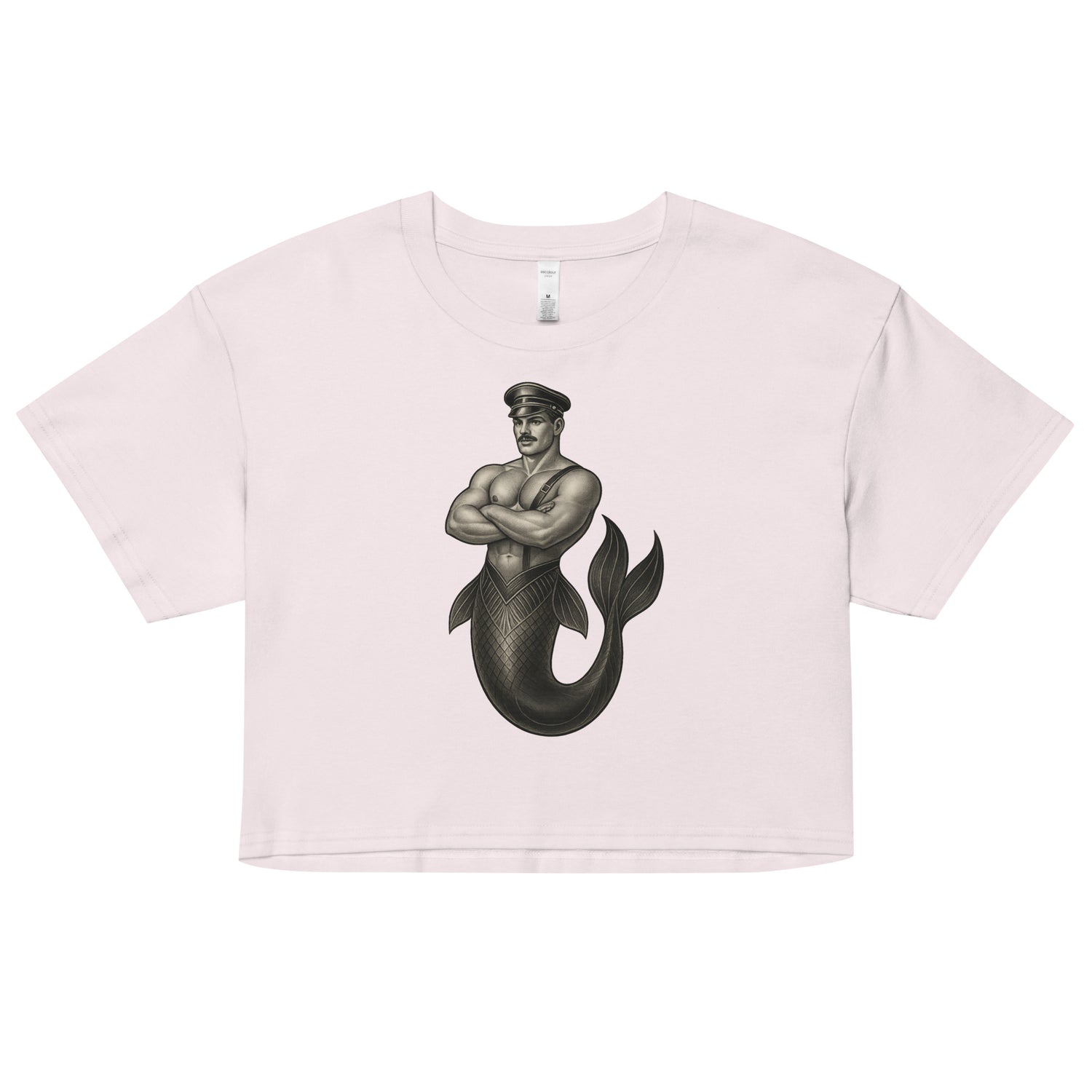 Art Deco Merman (Crop Top)-Crop Top-Swish Embassy