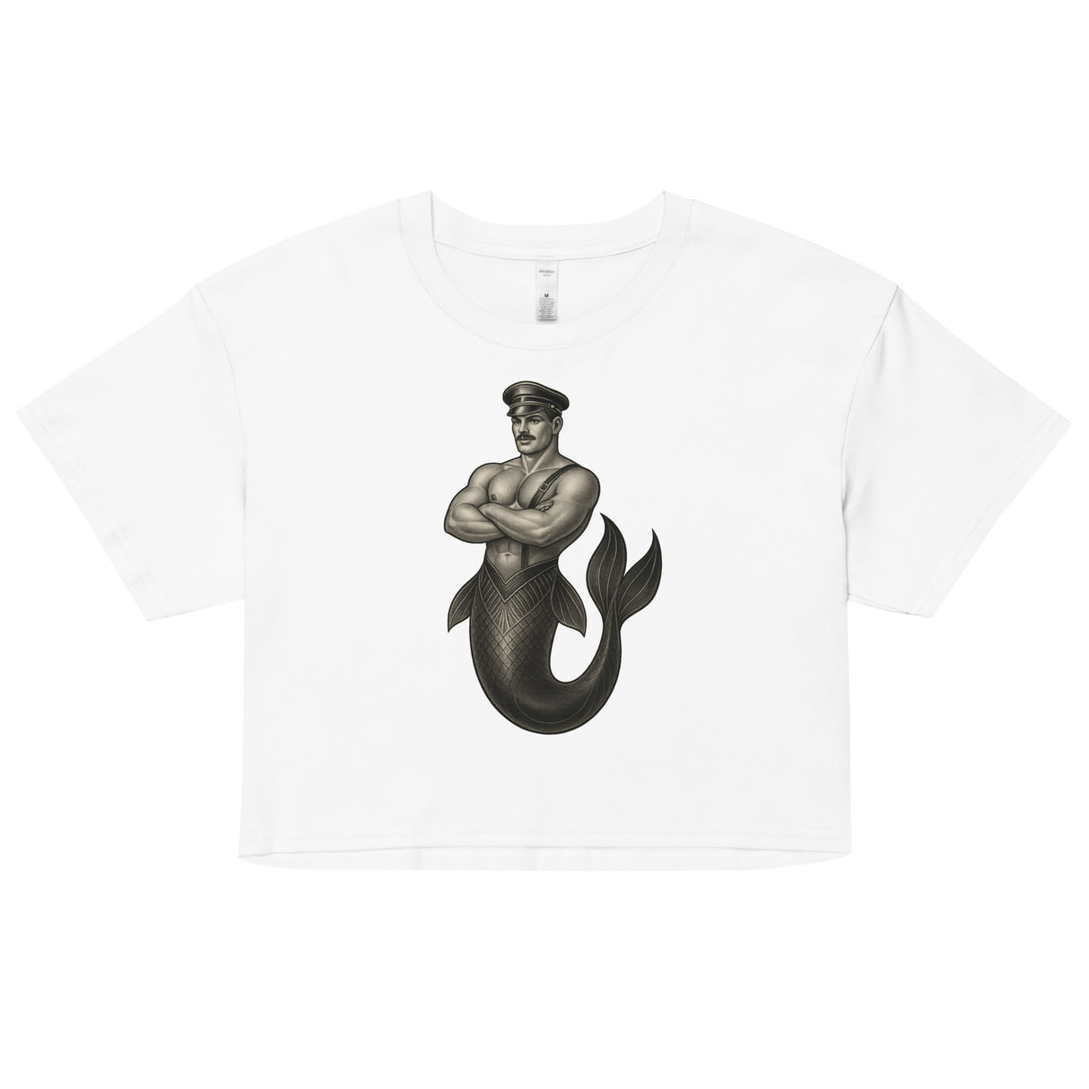 Art Deco Merman (Crop Top)-Crop Top-Swish Embassy