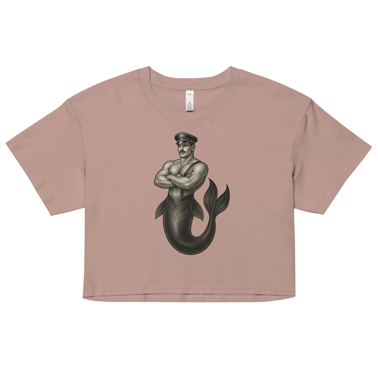 Art Deco Merman (Crop Top)-Crop Top-Swish Embassy