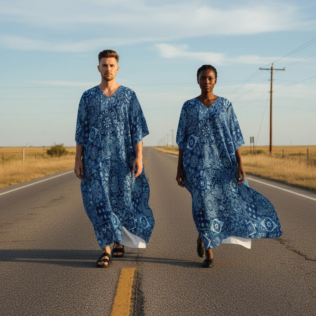 Blue Hanky (Kaftan)-Kaftan-Swish Embassy
