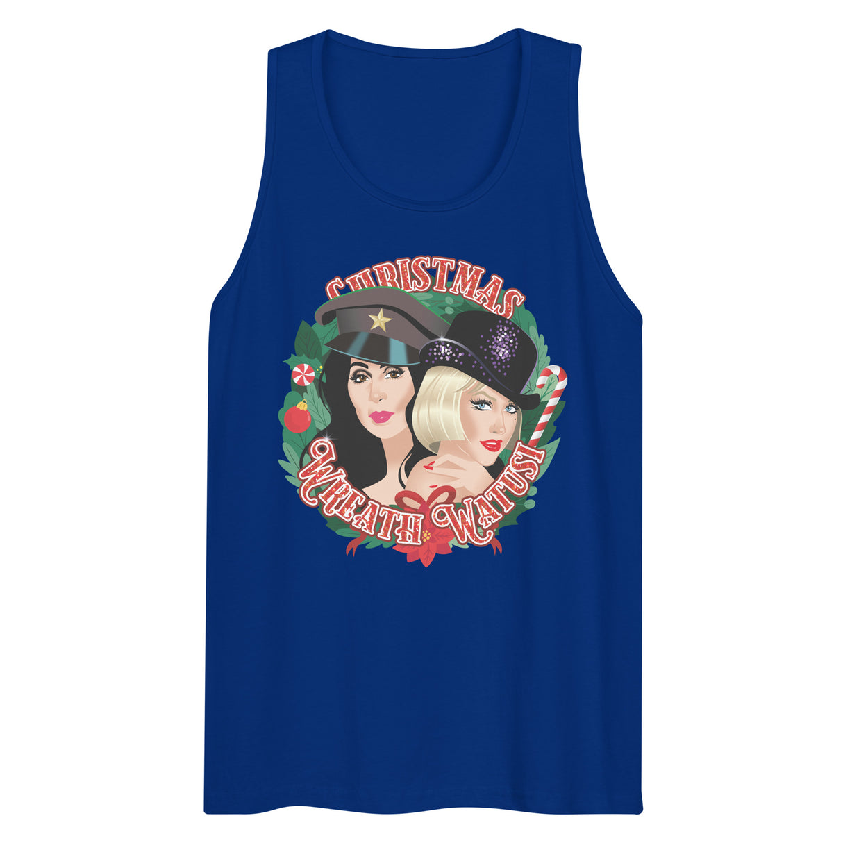 Christmas Wreath Watusi (Tank top)-Christmas Tank Tops-Swish Embassy
