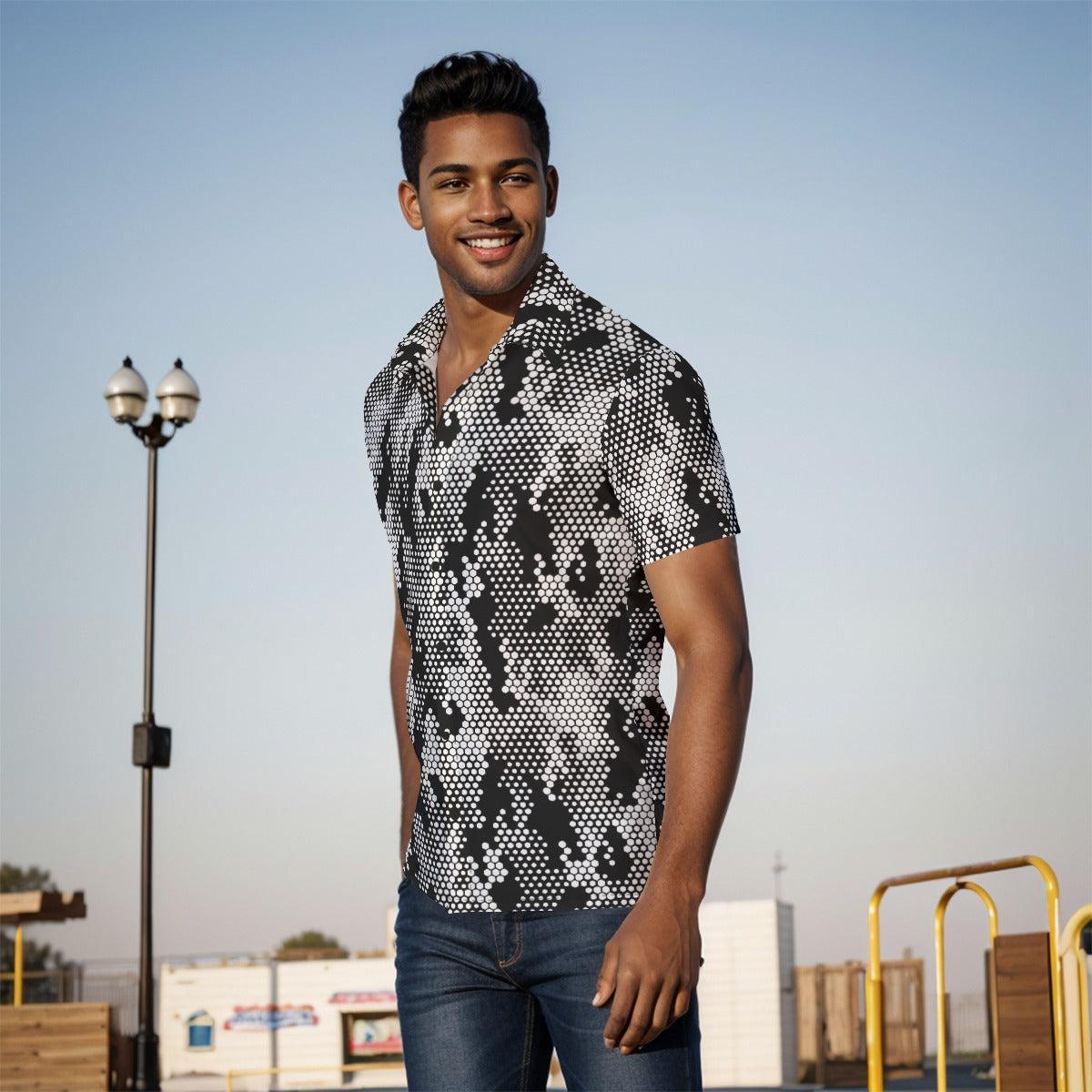 Halftone Camo (Button Shirt)-Button Shirt-Swish Embassy