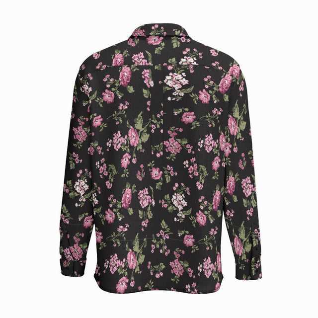 Hint of Floral (Cotton Long Sleeve Shirt)-Cotton Long Sleeve Button Shirt-Swish Embassy