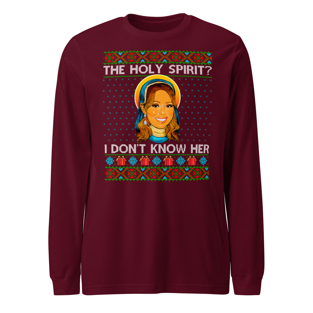 Holy Spirit? I Don't Know Her (Ugly Christmas)-T-Shirts-Swish Embassy
