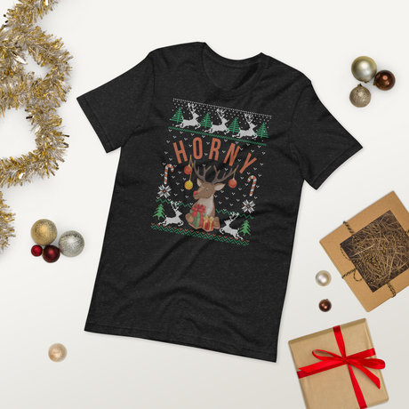 Horny (Ugly Christmas)-Ugly Christmas Apparel-Swish Embassy