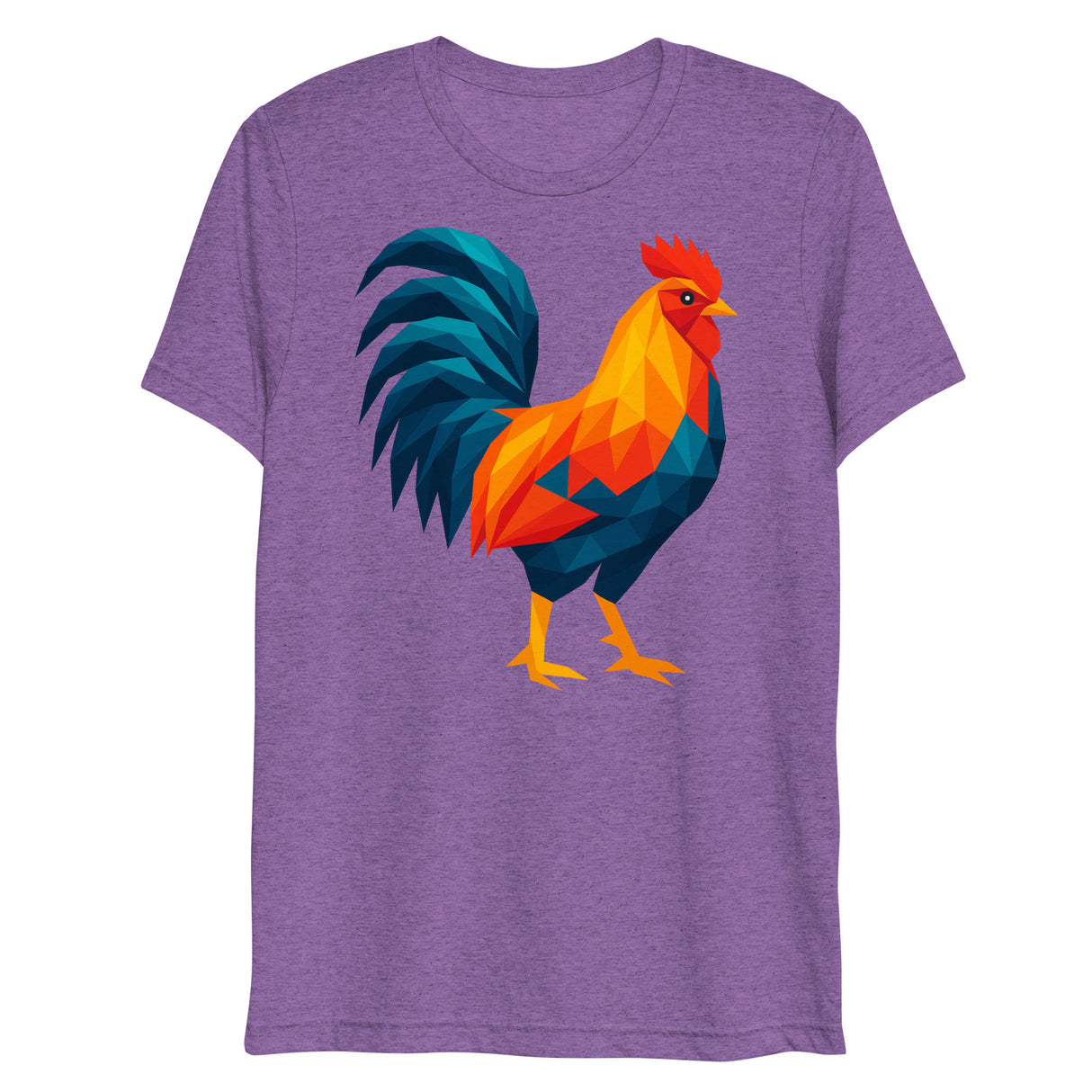Huge Polygon Rooster (Triblend)-Triblend T-Shirt-Swish Embassy