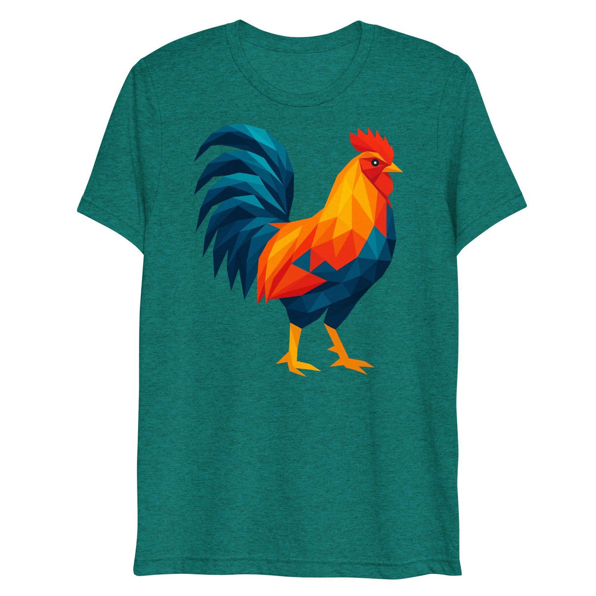 Huge Polygon Rooster (Triblend)-Triblend T-Shirt-Swish Embassy