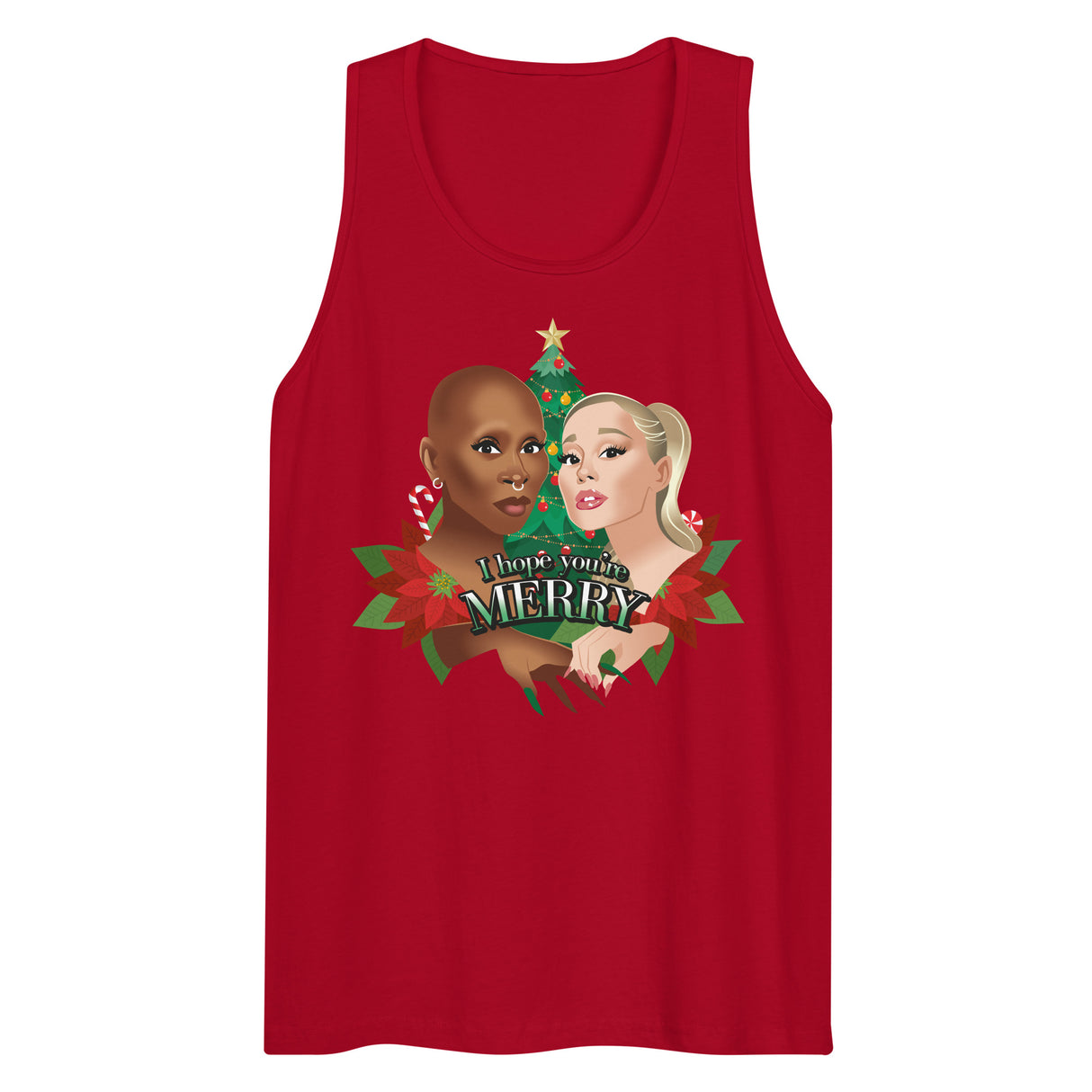 I Hope You're Merry (Tank top)-Christmas Tank Tops-Swish Embassy