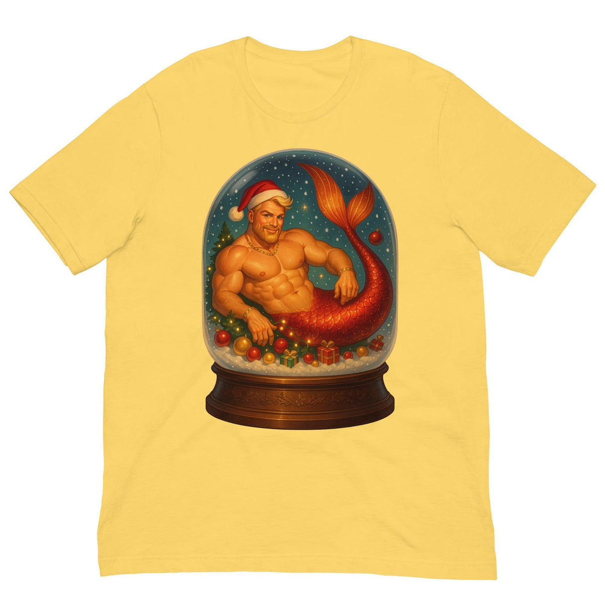 Merman in a Snow Globe-Christmas T-Shirts-Swish Embassy