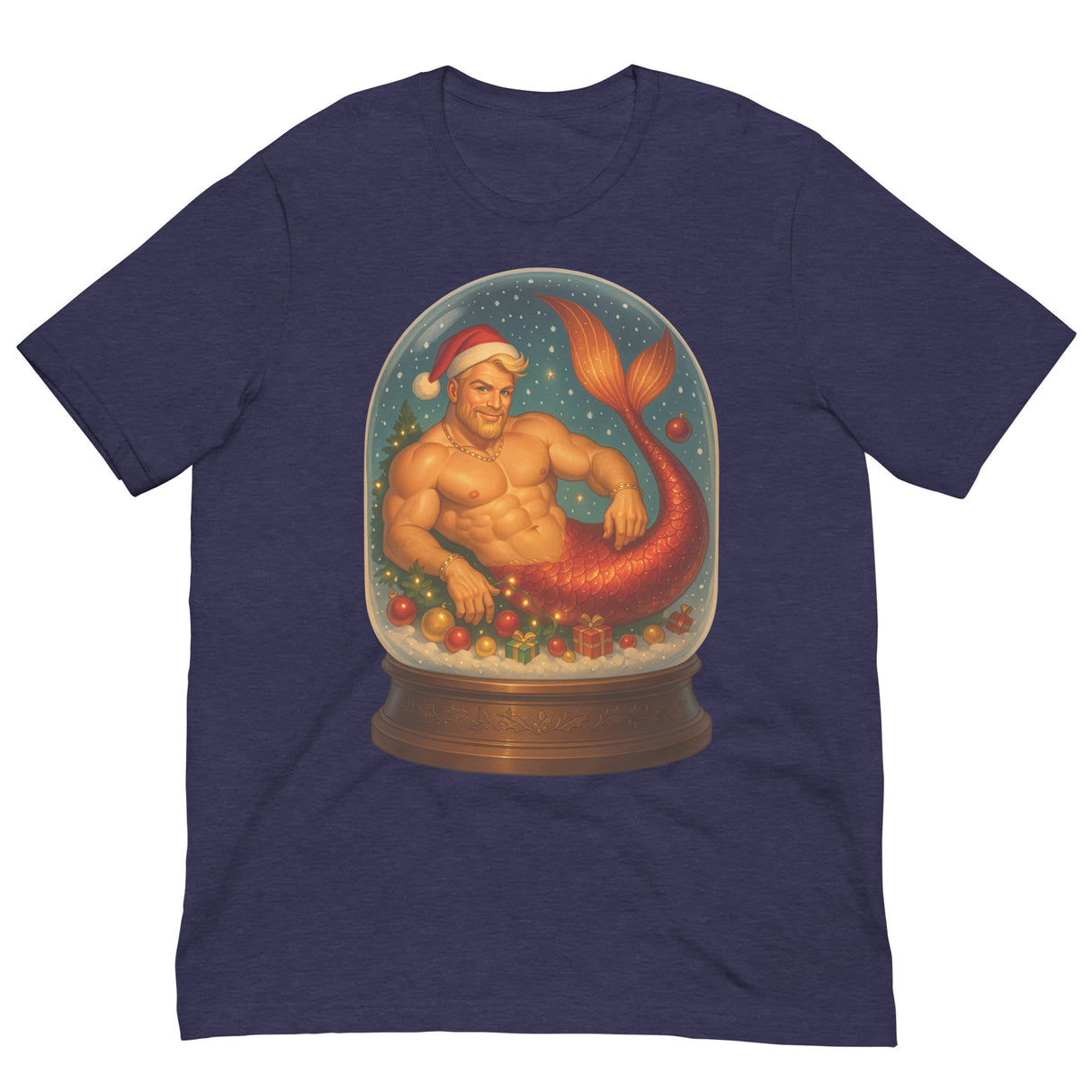 Merman in a Snow Globe-Christmas T-Shirts-Swish Embassy