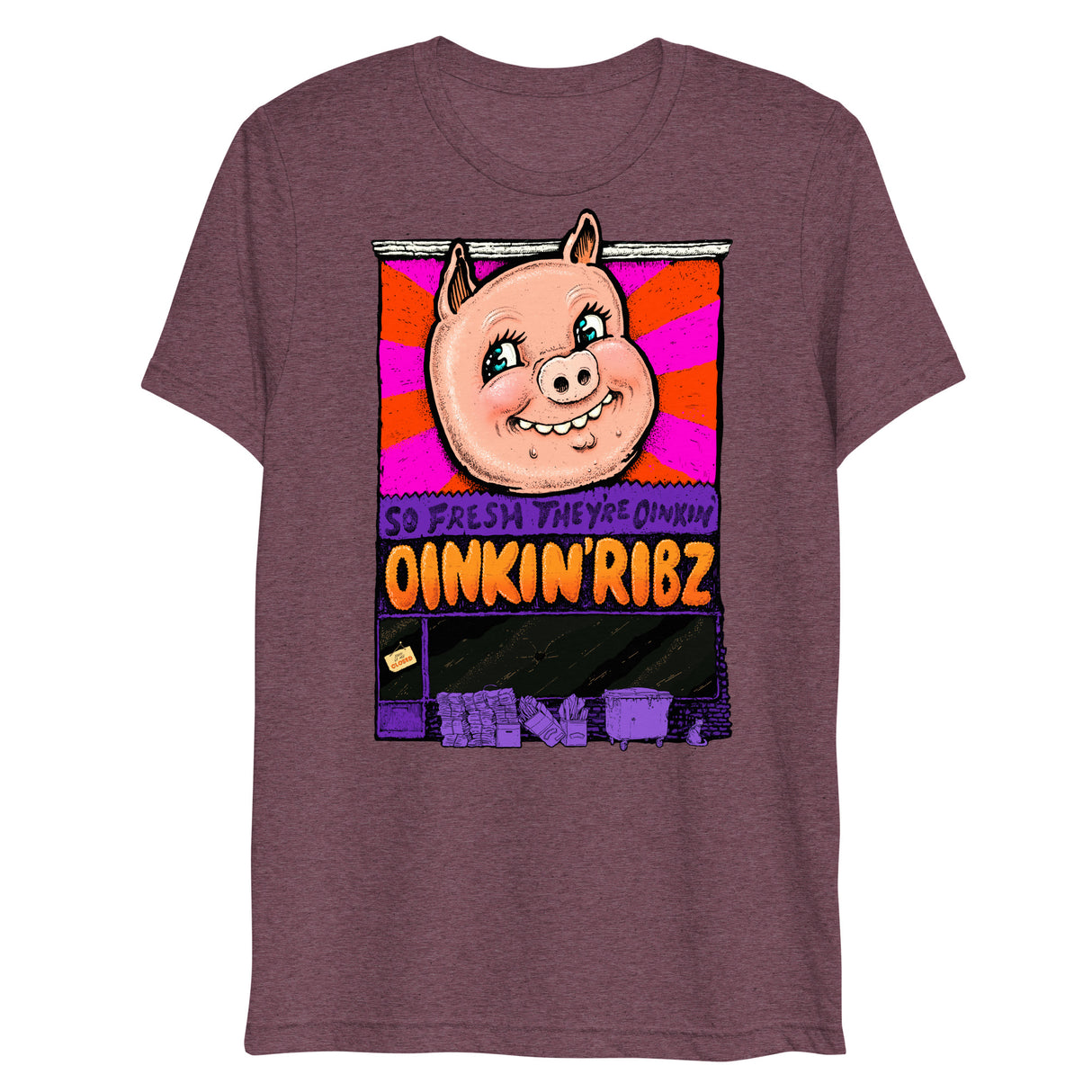 Oinkin Ribs (Triblend)-Triblend T-Shirt-Swish Embassy