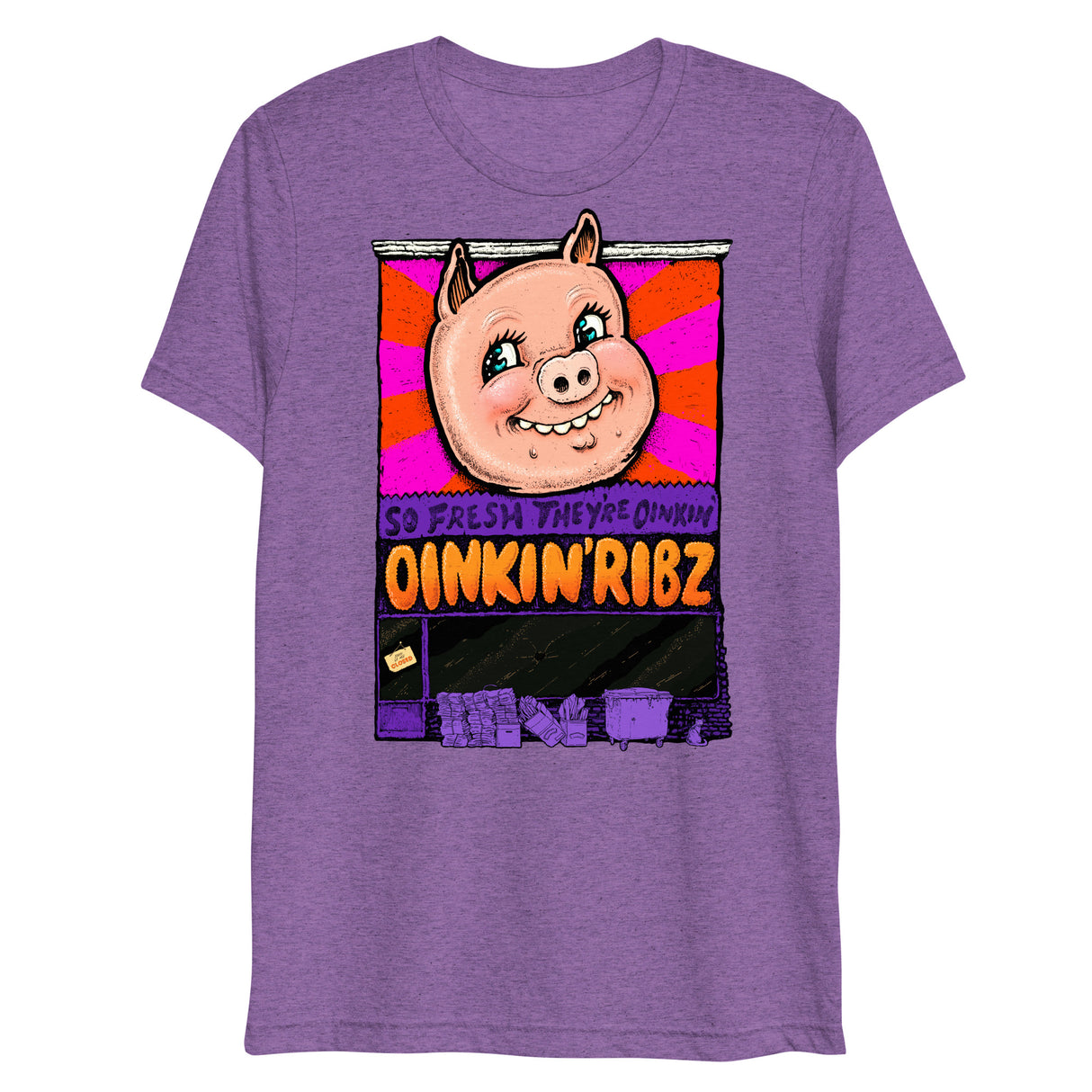 Oinkin Ribs (Triblend)-Triblend T-Shirt-Swish Embassy