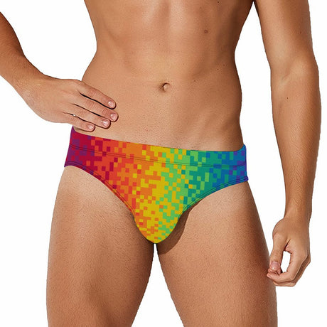 Pixel Perfect Pride (Swim Briefs)-Swim Briefs-Swish Embassy