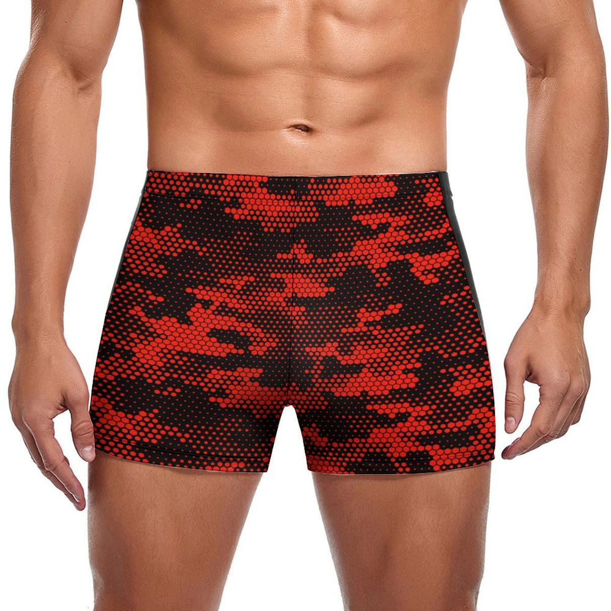 Red Camo (Square Cut Trunks)-Square Cut Trunks-Swish Embassy