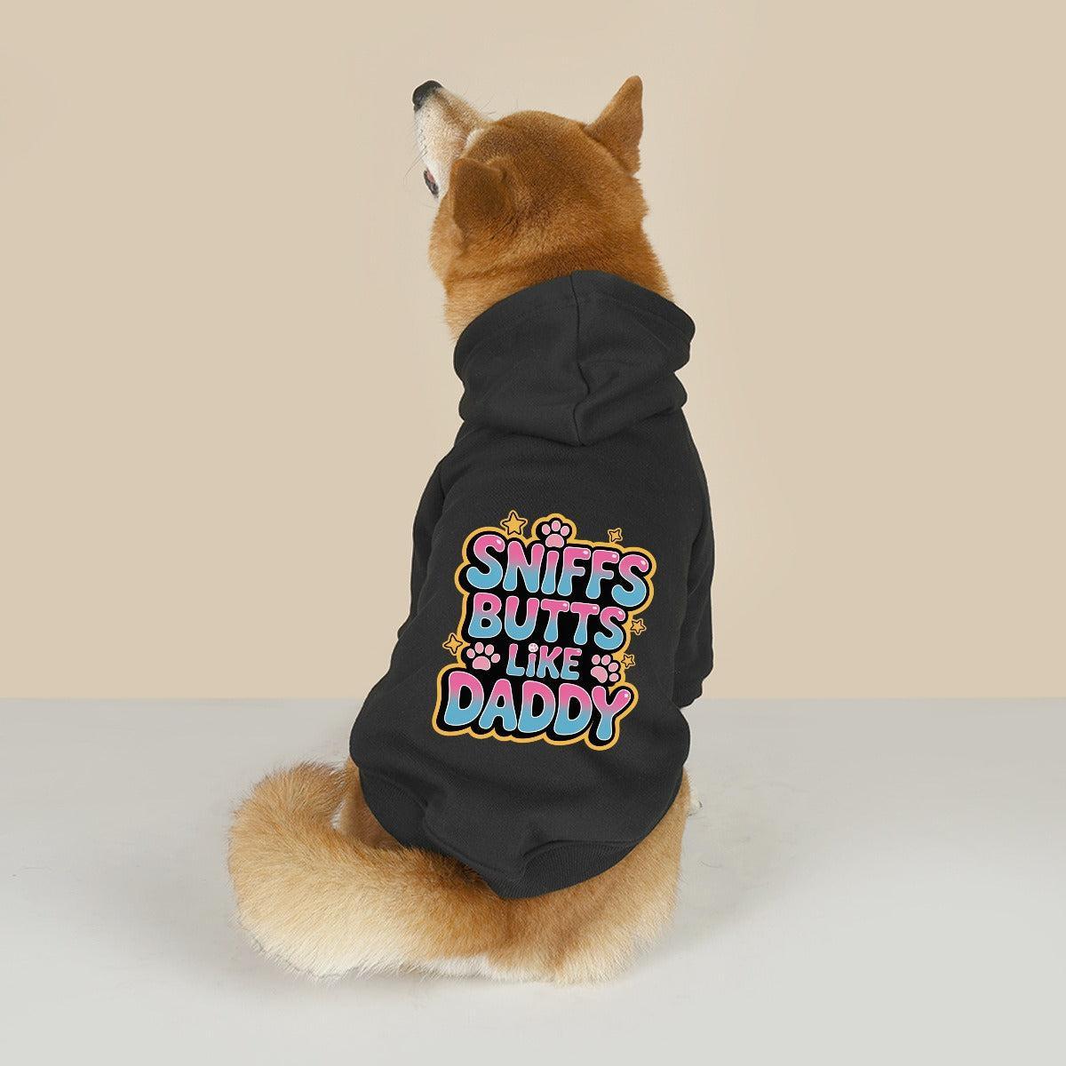 Sniffs Butts Like Daddy (Pet Hoodie)-Pet Hoodie-Swish Embassy