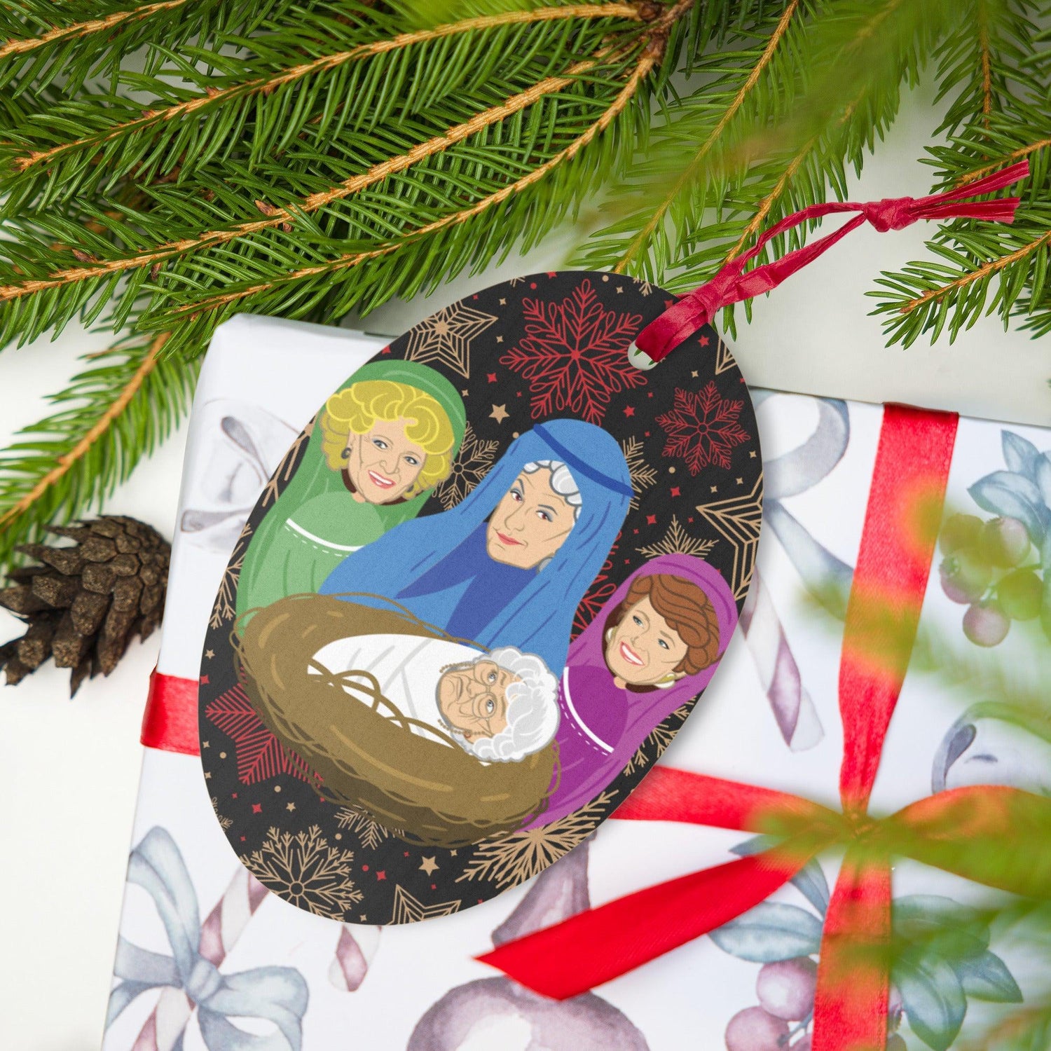 The Birth of Cheesecake (Ornament/Fridge Magnet)-Wood Ornament-Swish Embassy