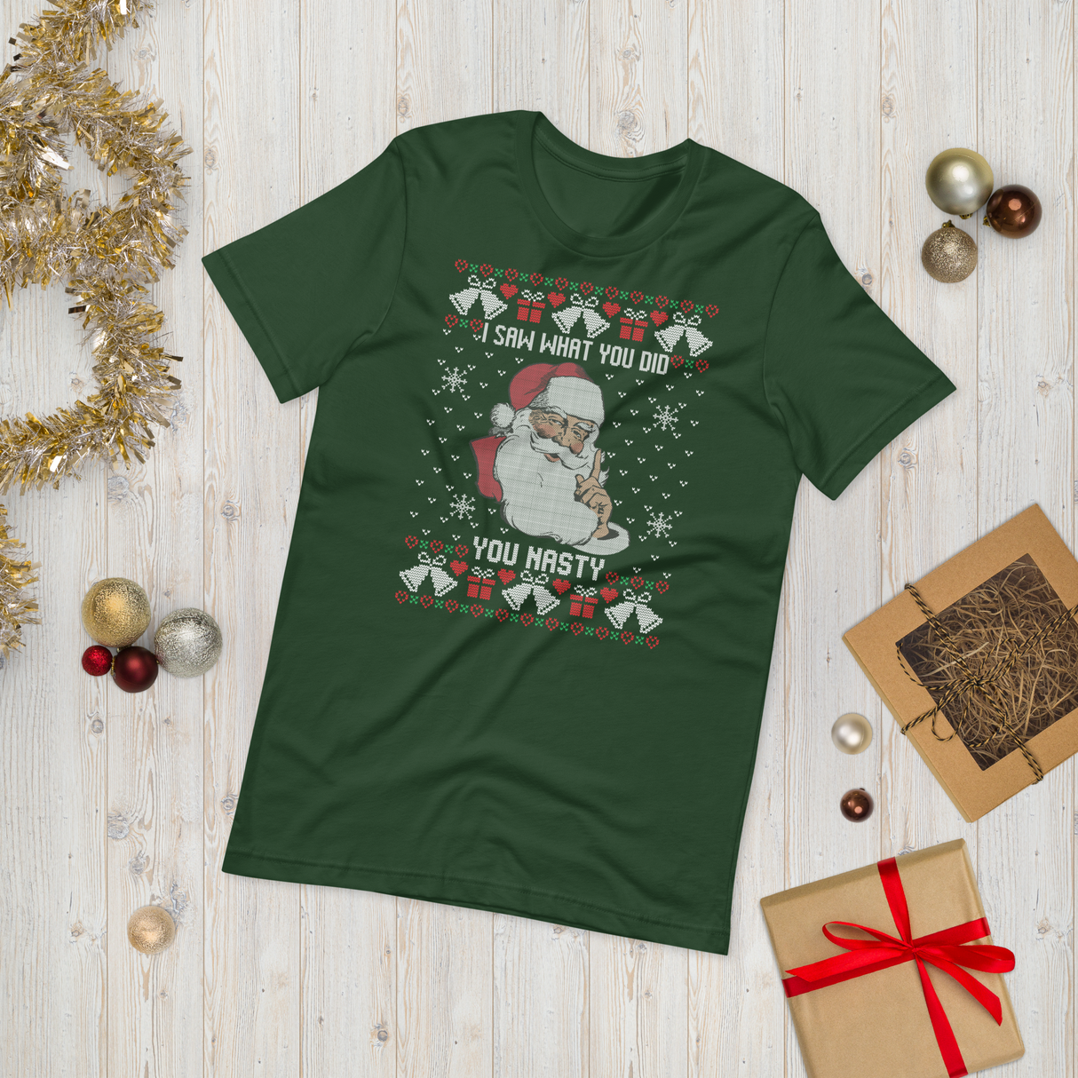 You Nasty (Ugly Christmas)-Christmas T-Shirts-Swish Embassy