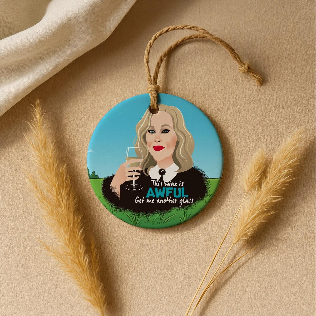 Awful Wine (Ceramic Holiday Keepsake)-Ceramic Holiday Keepsake-Swish Embassy