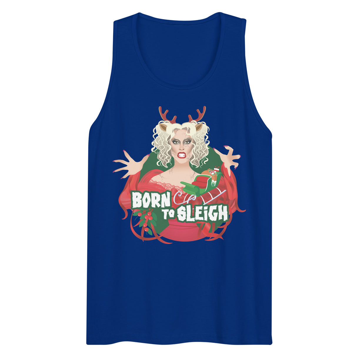 Born to Sleigh (Tank top)-Christmas Tank Tops-Swish Embassy