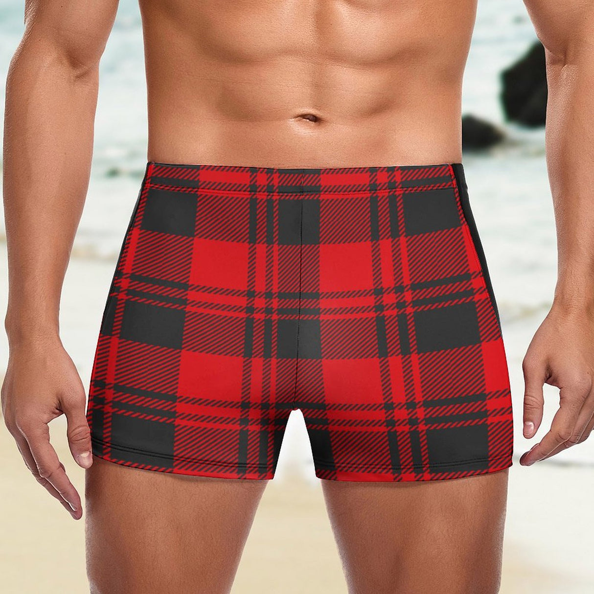 Buffalo Plaid (Square Cut Trunks)-Square Cut Trunks-Swish Embassy
