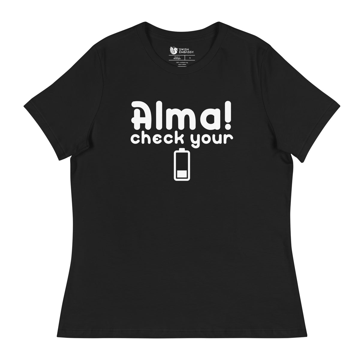Check Your Battery (Women's Relaxed T-Shirt)-Women's T-Shirts-Swish Embassy