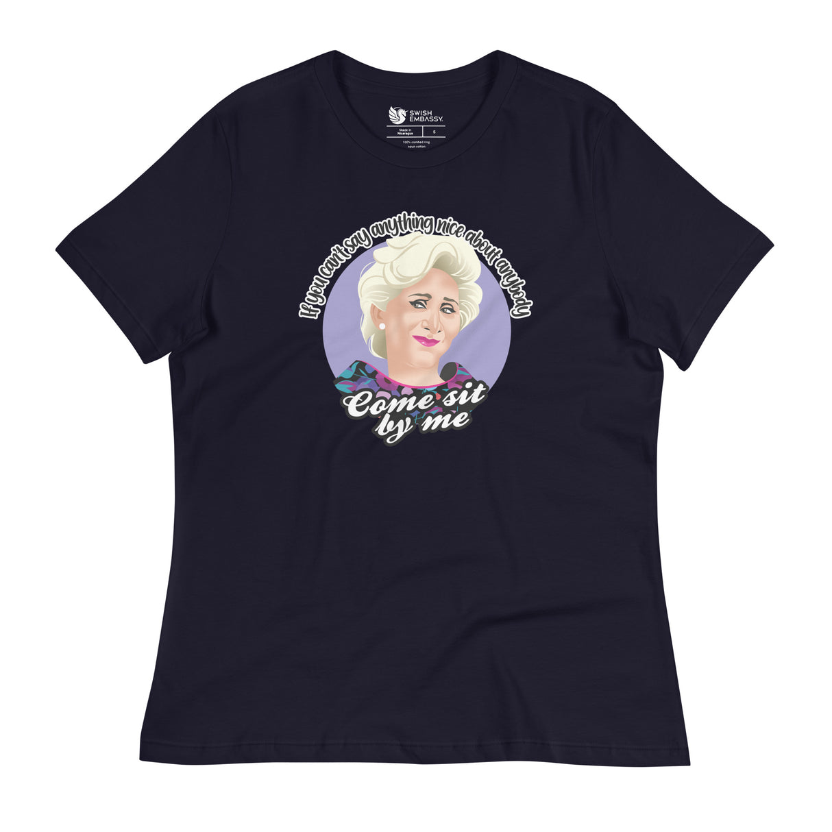 Come Sit By Me (Women's Relaxed T-Shirt)-Women's T-Shirts-Swish Embassy