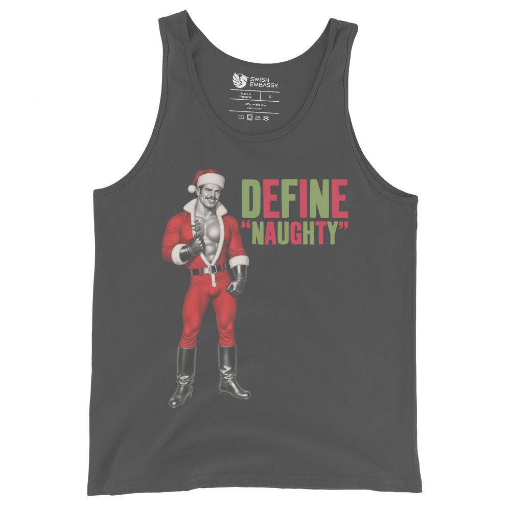 Define Naughty (Tank Top)-Christmas Tank Tops-Swish Embassy