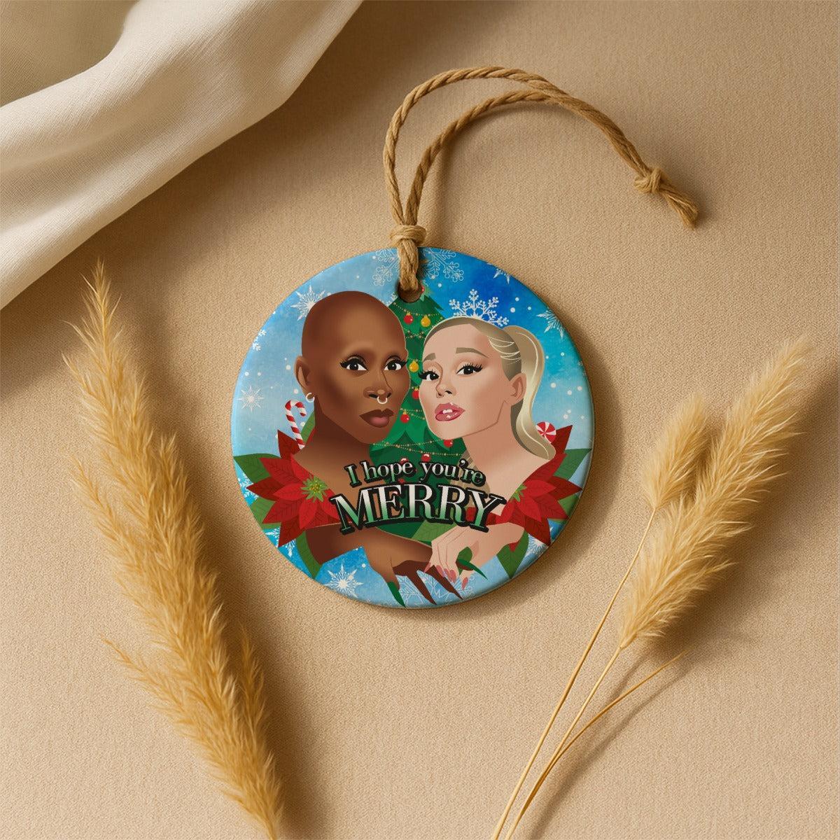 I Hope You're Merry (Ceramic Holiday Keepsake)-Ceramic Holiday Keepsake-Swish Embassy