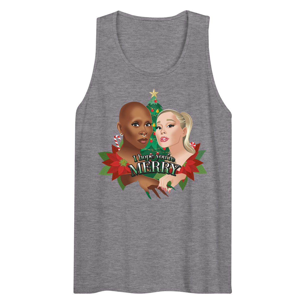 I Hope You're Merry (Tank top)-Christmas Tank Tops-Swish Embassy