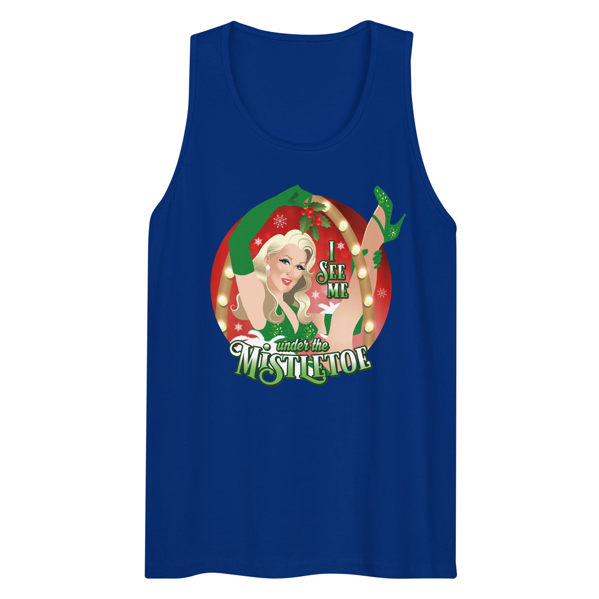 I See Me Under the Mistletoe (Tank top)-Christmas Tank Tops-Swish Embassy