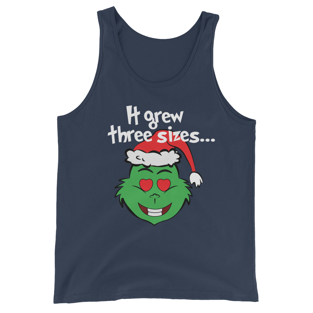 It Grew Three Sizes (Tank Top)-Christmas Tank Tops-Swish Embassy