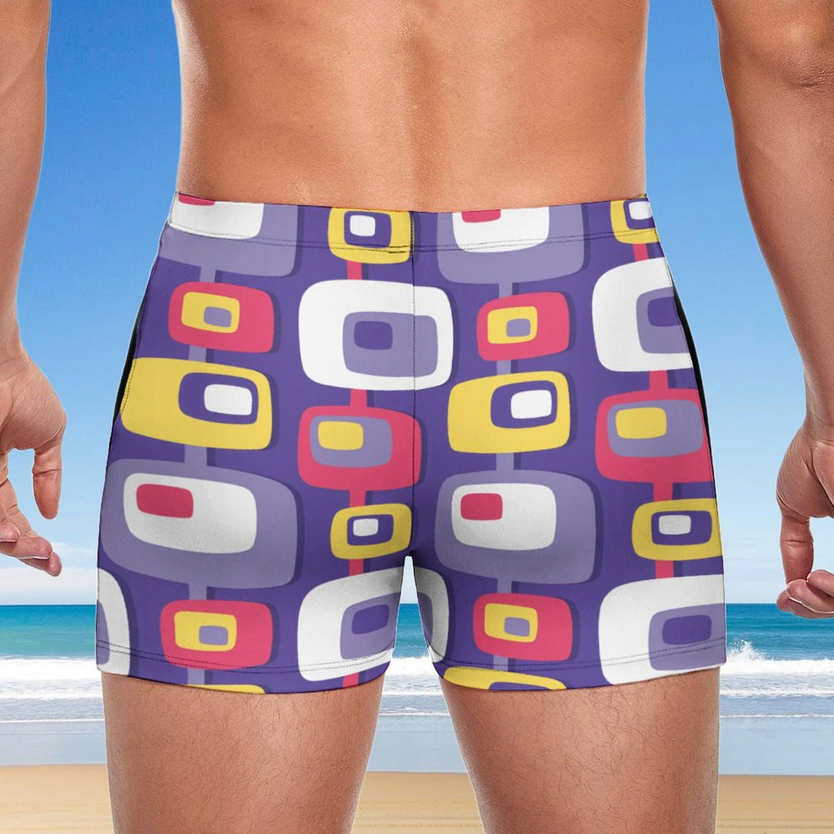 Mid-Century Purple (Square Cut Trunks)-Square Cut Trunks-Swish Embassy