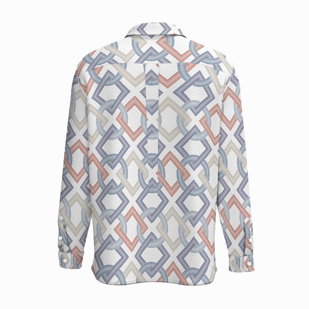 Rings (Cotton Long Sleeve Shirt)-Cotton Long Sleeve Button Shirt-Swish Embassy