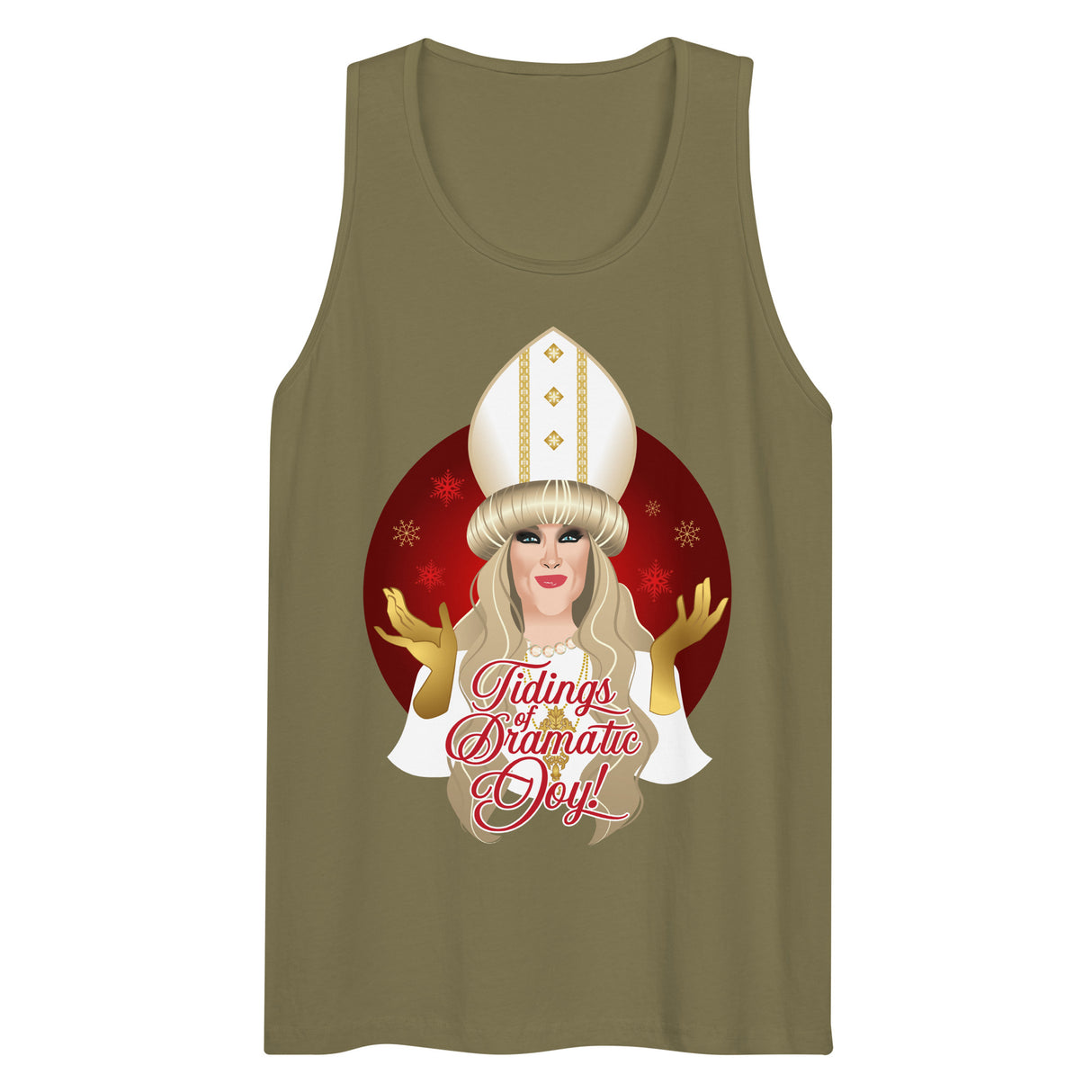 Tidings of Dramatic Joy (Tank top)-Christmas Tank Tops-Swish Embassy