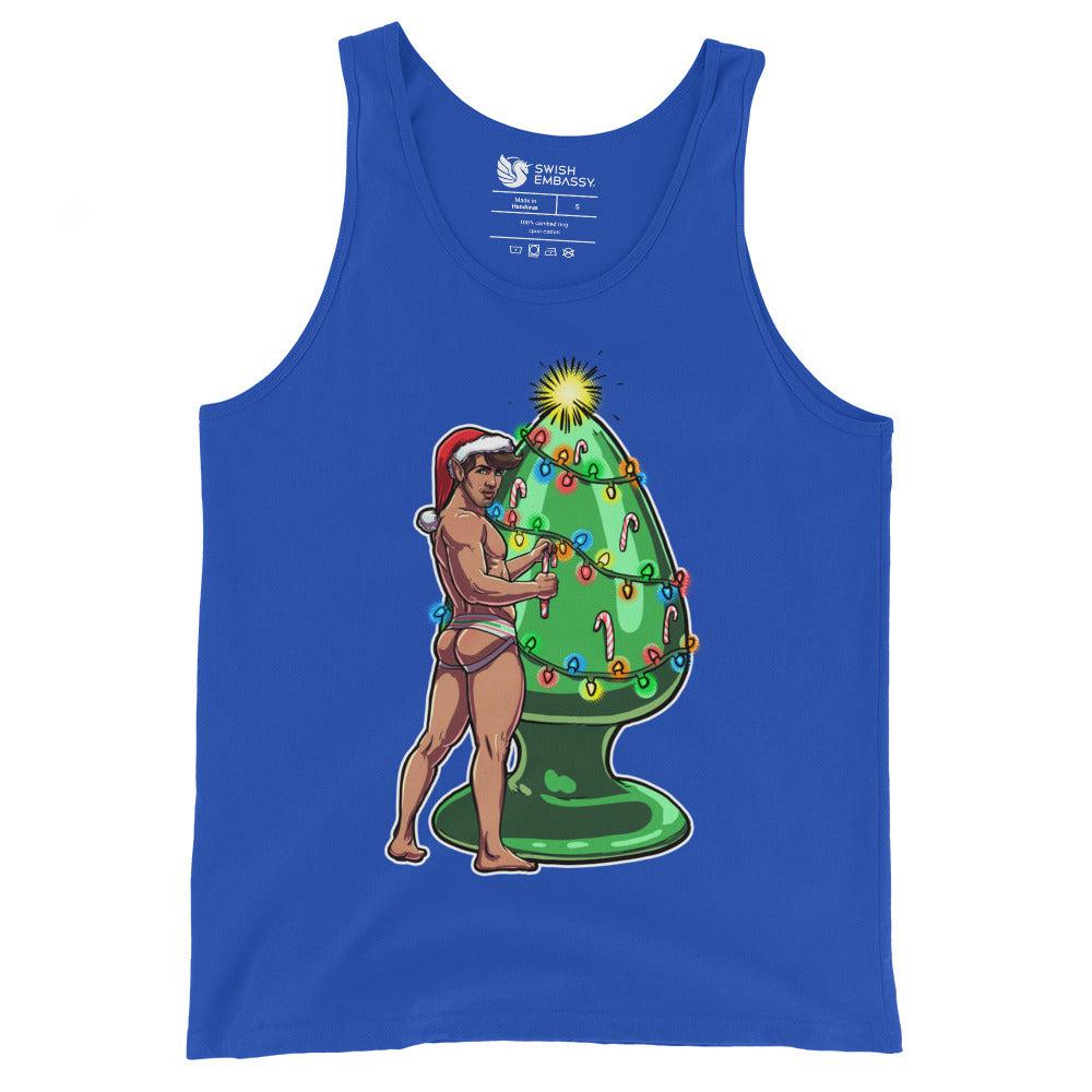 Trim the Rear (Tank Top)-Christmas Tank Tops-Swish Embassy