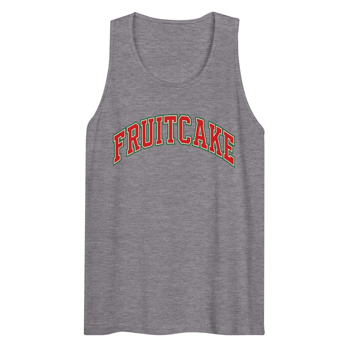 Varsity Fruitcake (Tank top)-Christmas Tank Tops-Swish Embassy
