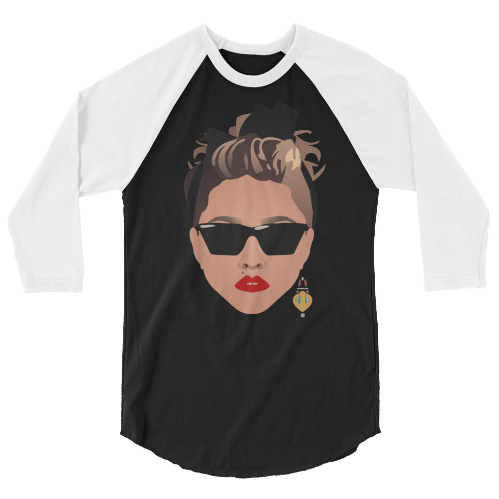 80s Glamour (Raglan) - Black/White