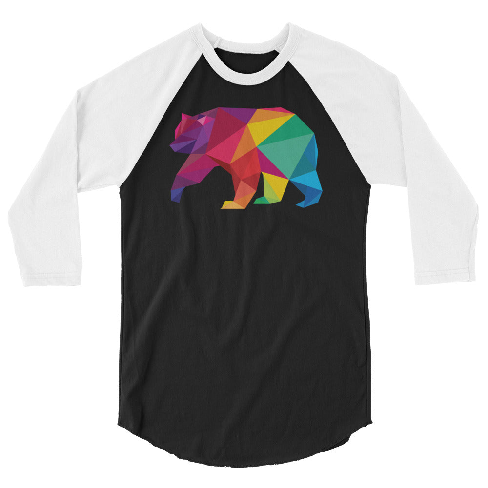 Polygon Bear (Raglan) - Black/White