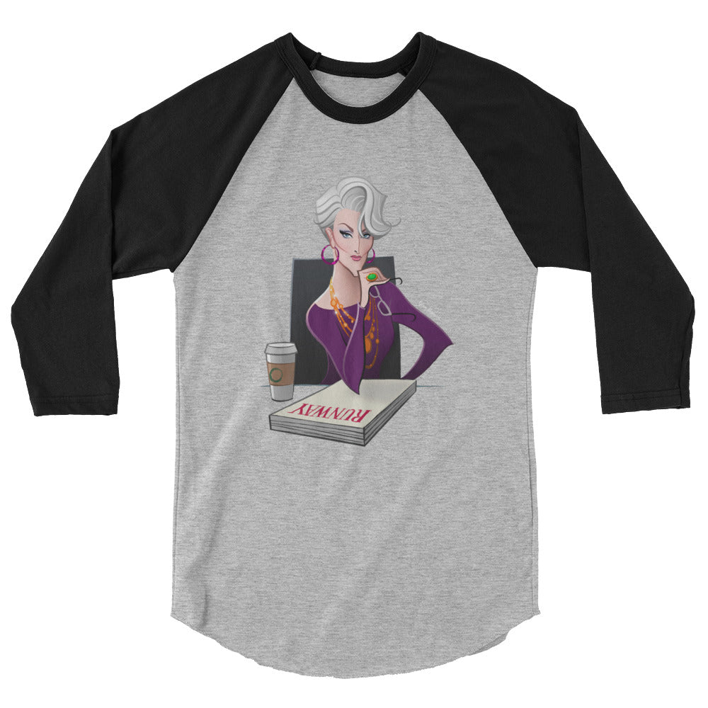 Dragon Lady (Raglan) - Heather Grey/Black