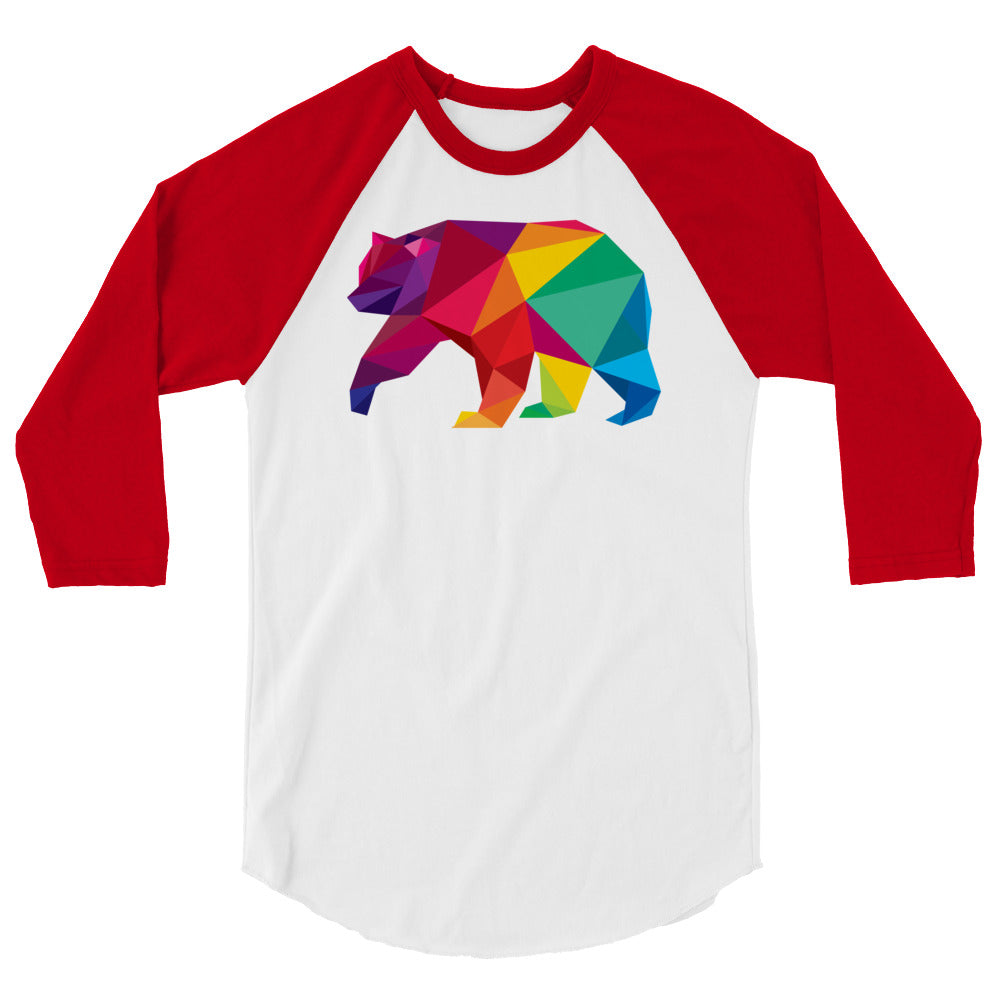 Polygon Bear (Raglan) - White/Red