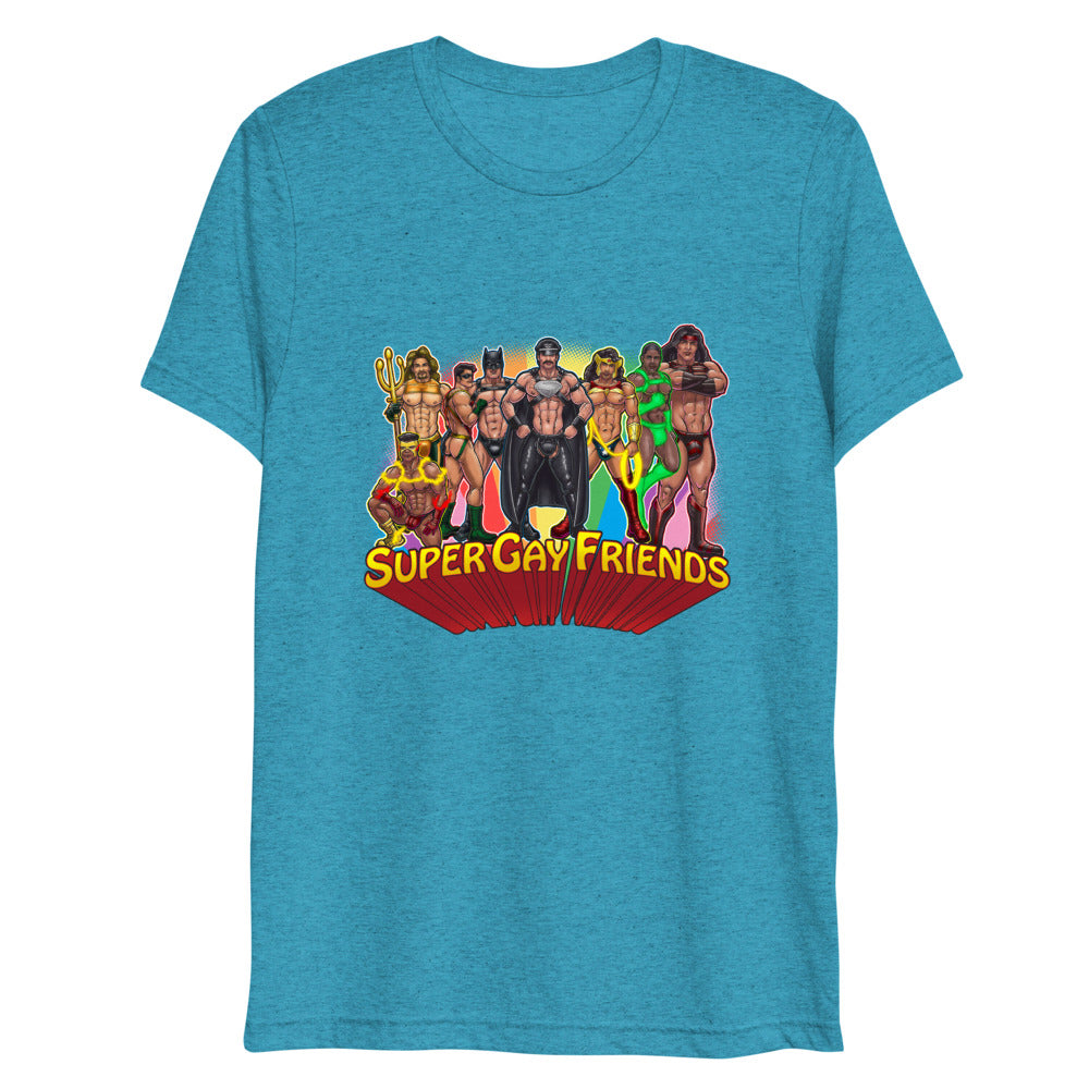 Supergay Friends (Triblend) - Aqua Triblend