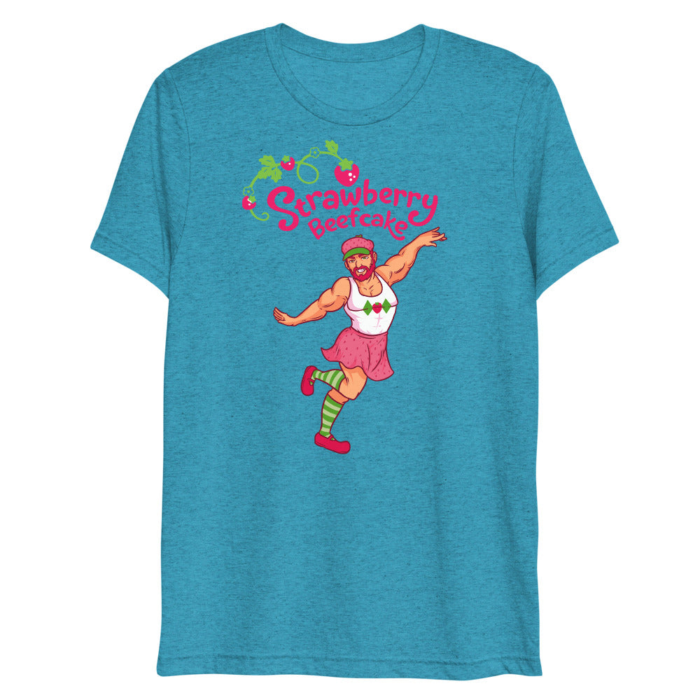Strawberry Beefcake (Triblend) - Aqua Triblend