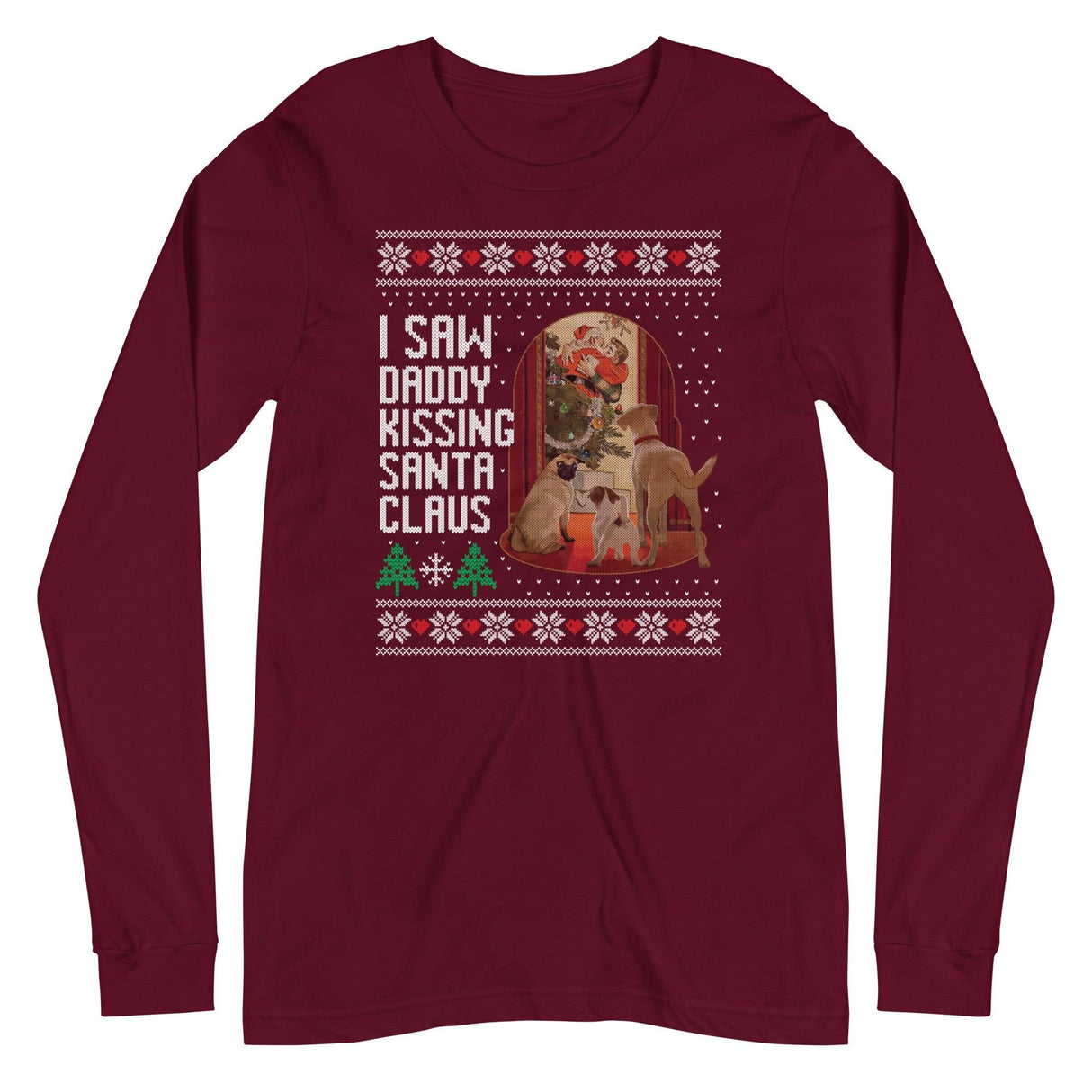 I Saw Daddy Kissing Santa Claus (Ugly Christmas)-Christmas T-Shirts-Swish Embassy