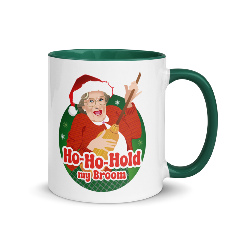 Ho Ho Hold My Broom (Mug) - Dark Green