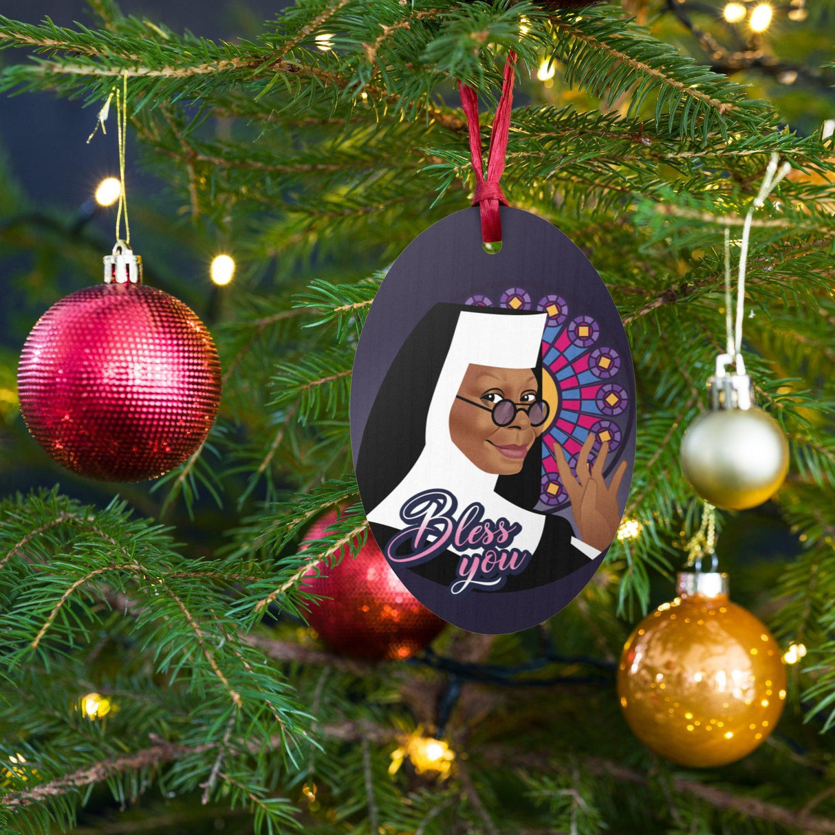 Bless You (Ornament/Fridge Magnet)-Wood Ornament-Swish Embassy