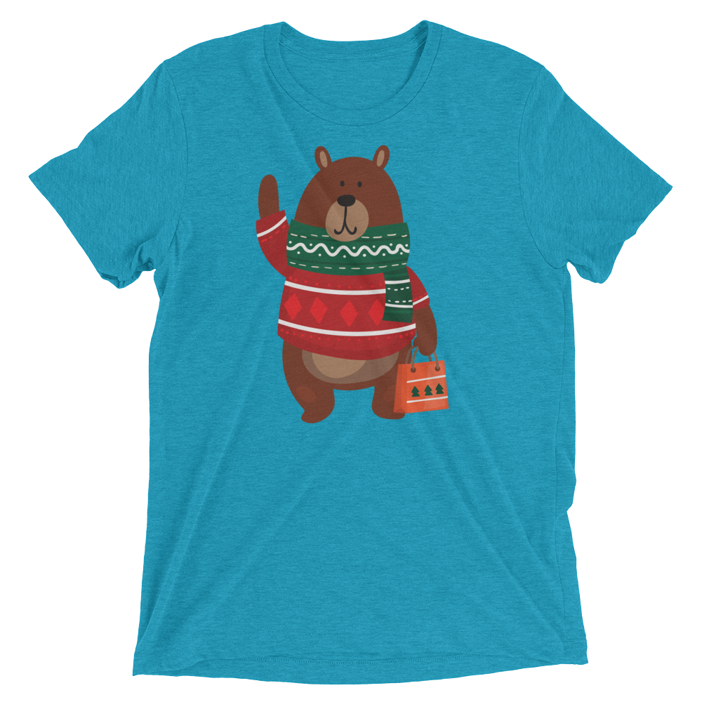 Christmas Bear (Triblend)-Triblend T-Shirt-Swish Embassy