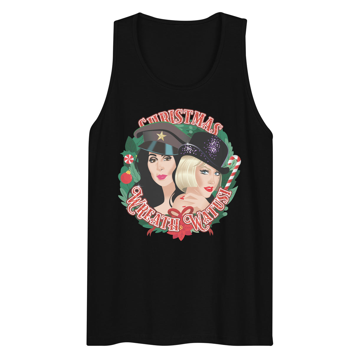 Christmas Wreath Watusi (Tank top)-Tank Top-Swish Embassy
