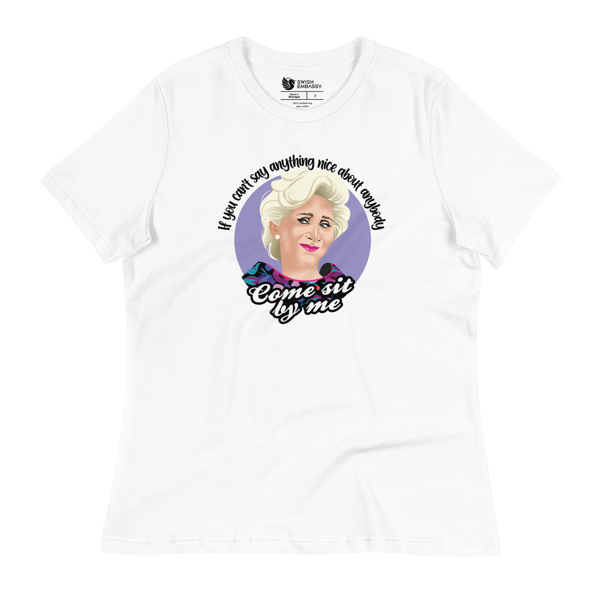Come Sit By Me (Women's Relaxed T-Shirt)-Women's T-Shirts-Swish Embassy