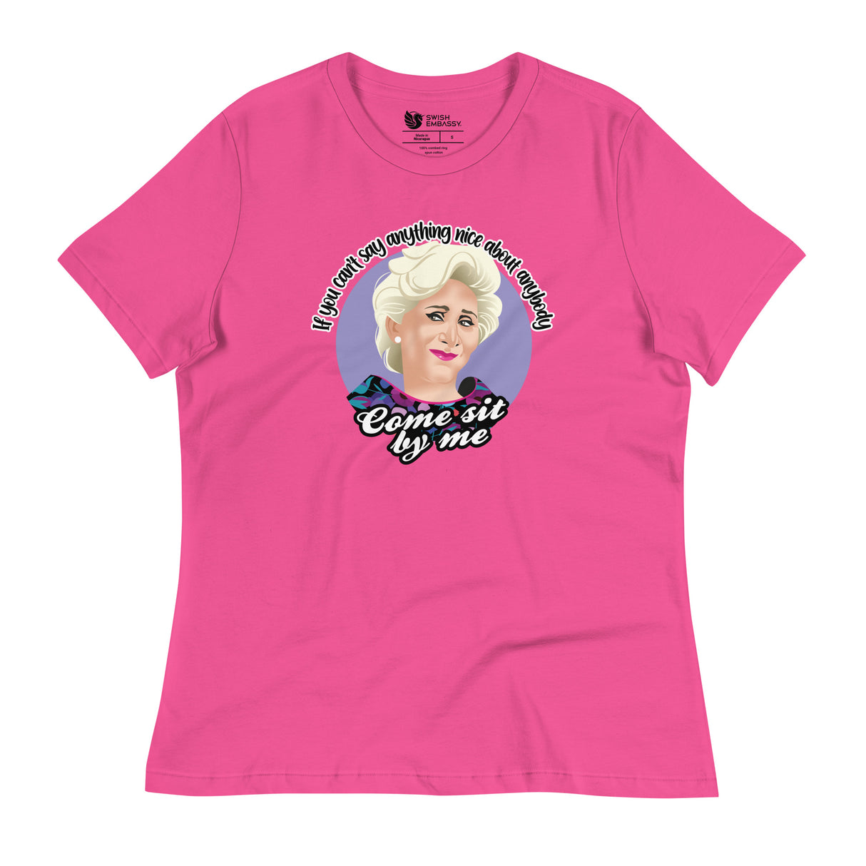 Come Sit By Me (Women's Relaxed T-Shirt)-Women's T-Shirts-Swish Embassy