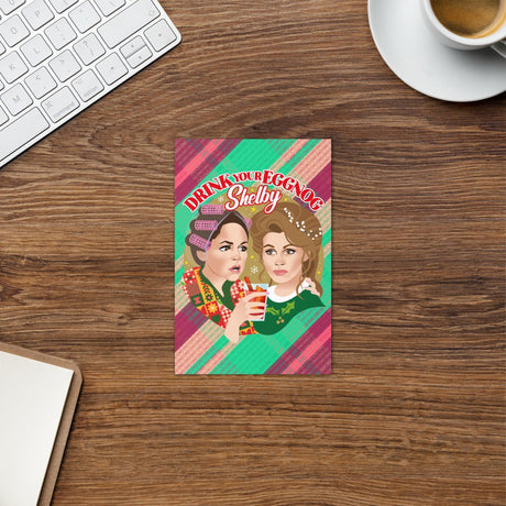 Drink Your Eggnog Shelby (Greeting Card)-Greeting Card-Swish Embassy